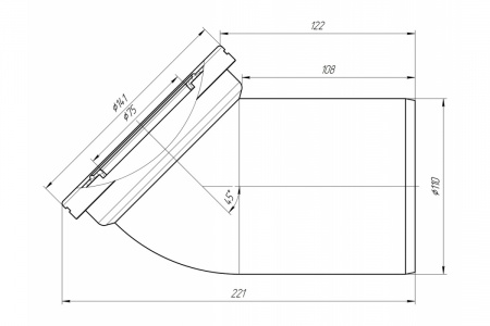 Фановая труба (W4220) 110*45 град от интернет-магазина stmaster54.ru