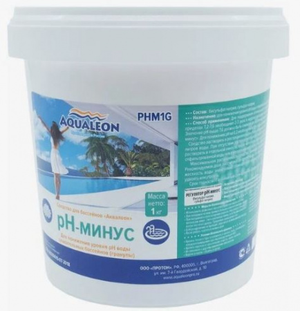 Средство для понижения PH - минус, 1кг. Aqualeon от интернет-магазина stmaster54.ru