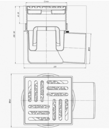 Трап гориз.D100 нерж. 150*150 (300кг) от интернет-магазина stmaster54.ru